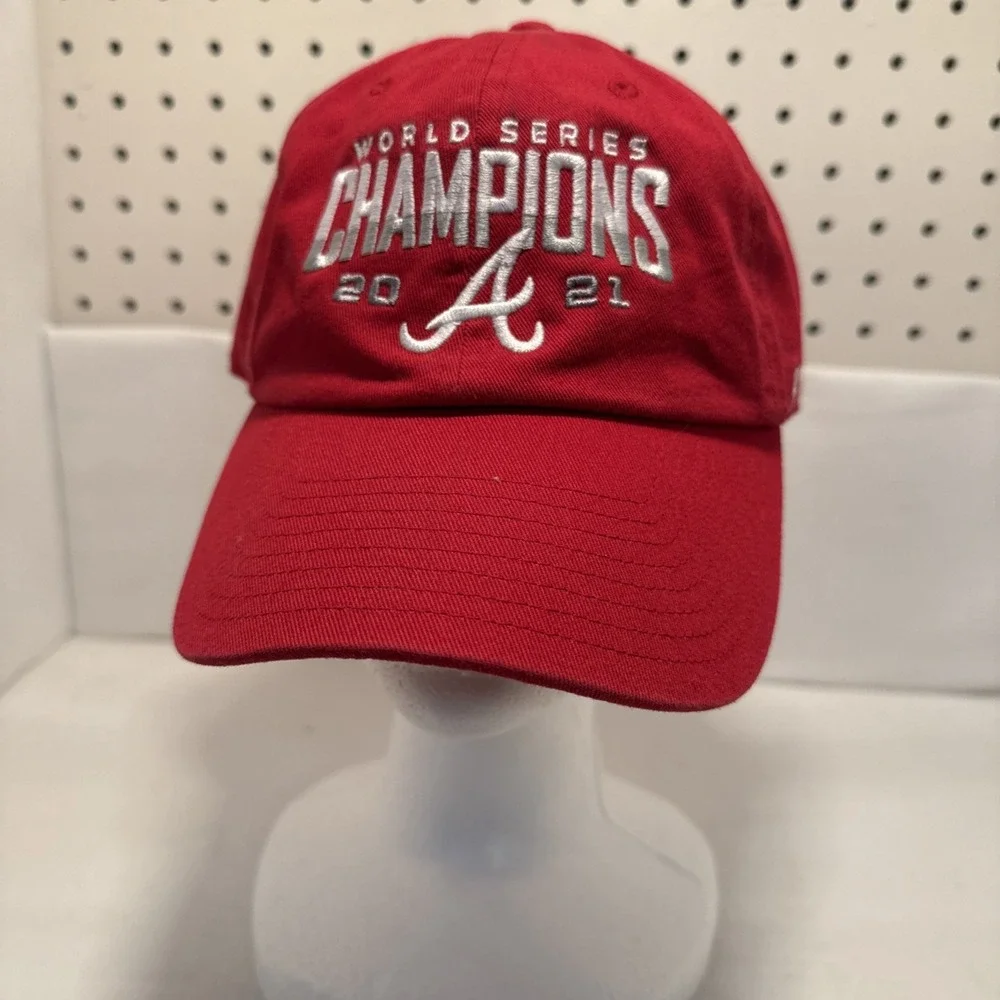 '47 Brand Atlanta Braves 2021 World Series Champions Adjustable Strap Hat Red